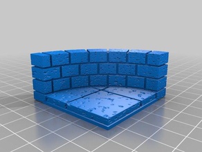 openforge half cut stone curved convex floor 3d printing dungeon openforge2 tiles 3d print model - Mito3D