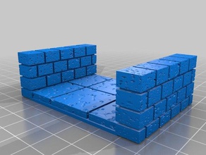 openforge half cut stone hallway 2x wide 3d printing dungeon openforge2 tiles 3d print model - Mito3D