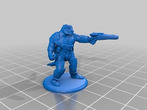 vesk gunner Modelle alien Charakter dnd in hoher Auflösung Eidechse der Miniatur - Rollenspiel rpg scifi starfinder 3d print model - Mito3D