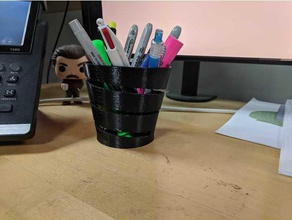 spiral pencil holder cup office bottop organization 3d print model - Mito3D