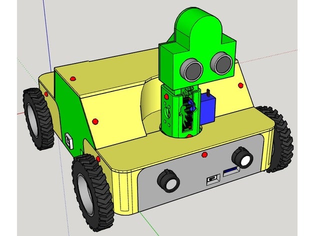 curiosity robotics 9g servo camera car gps hc-sr04 mechanical microsd card rc ultrasonic vehicle 3D print model - Mito3D
