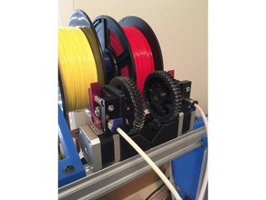 simple bowden herringbone geared extruder 3d printer parts dual extrusion 3d print model - Mito3D