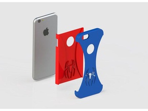 spiderman iphone 6 case two-part mobile flexible ninjaflex superhero 3d print model - Mito3D