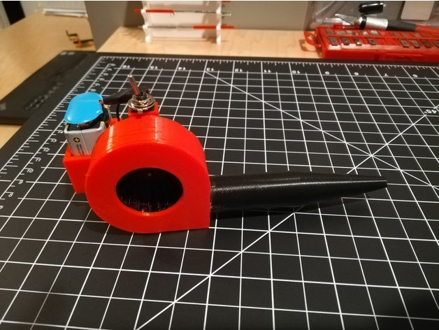 mini leaf blower hobby 9v battery holder air fan cool electric electrical electricity fun funny thing miniature miniatures motor neat nozzle pla small tool spinning strange switch thinkfunchallenge unique useful usefull 3d prints stuff wire 3D print model - Mito3D