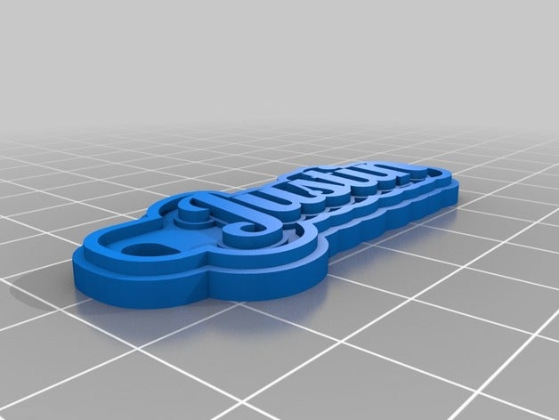 justin de porte-clés personnalisé 3D print model - Mito3D