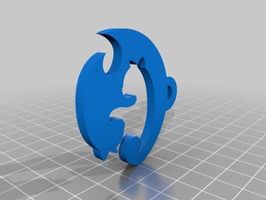 chat ying yang de porte-clés mignon pendentif 3d print model - Mito3D