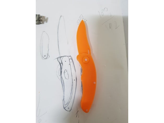 pocket folding knife props blade 3D print model - Mito3D