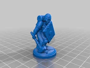 humano guerreiro avanço do escudo pessoas 3d print model - Mito3D