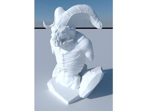 demon 3d printing antropomorphised die fire hell lava man medieval 3d print model - Mito3D