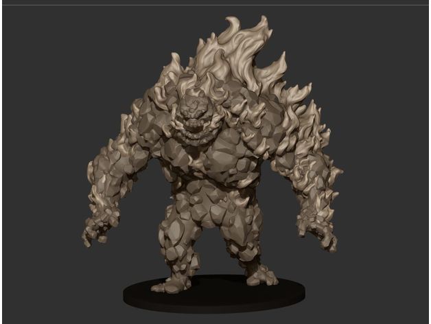 magma élémentaire les créatures le mdn de la fantaisie miniature monstre rpg table jeu 3D print model - Mito3D