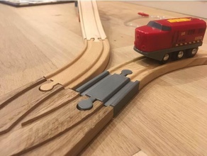 treno di legno traccia mini rettilineo maschio brio, ikea giocattolo gioco accessori freecad ferroviaria 3d print model - Mito3D