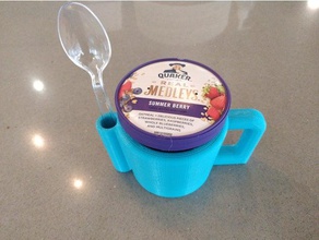 oatmeal mug spoon holder kitchen dining 28mm 3d print model - Mito3D