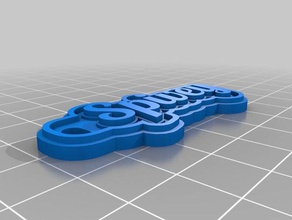 il mio personalizzato multiline tag portachiavi spivey chiara base viola scuro lettere 3d print model - Mito3D