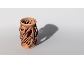 komplexe Sanduhr vase Skulpturen Dekoration ornament spiral 3d print model - Mito3D