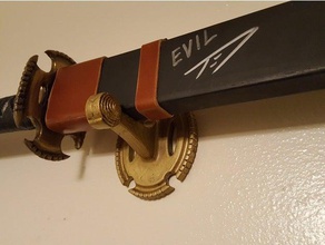 sword display evit ted inspired props cosplay evil hanger hook mount ornate wall 3d print model - Mito3D