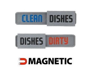 magnetico lavastoviglie pulito sporco indicatore multi colore cucina pranzo 3d print model - Mito3D