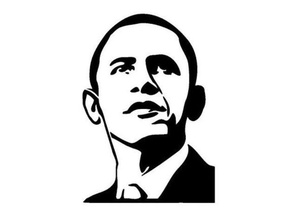 obama stencil 2d art america history president united states outline usa 3d print model - Mito3D