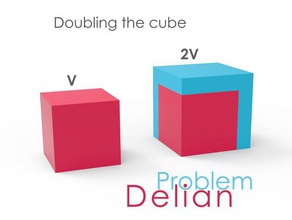 customizable delian problem doubling cube math magnet 3d print model - Mito3D