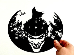 reloj batman joker art de l'horloge pared pochoir horloge murale 3d print model - Mito3D