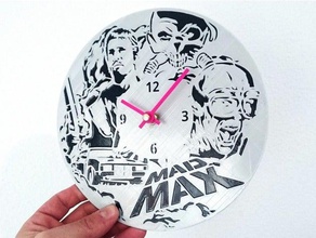 reloj de mad max 2d art l'horloge pochoir horloge murale 3d print model - Mito3D