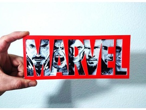 placa marvel art logo 3d print model - Mito3D