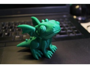 cute dragon - flat feet models 3d print model - Mito3D