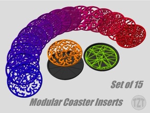 modulare coaster inserti - mix match famiglia 3d print model - Mito3D