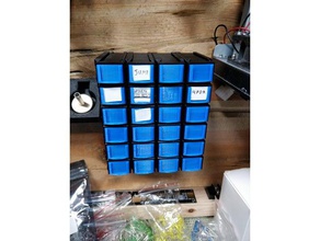 wall mount component drawers electronics box storage tool 3d print model - Mito3D