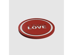 all you need love cup mat drink coaster bardak altl kitchen dining 3d print model - Mito3D