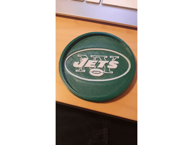 jets coaster des signes les logos de football l'équipe new york ny 3D print model - Mito3D