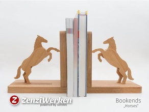 bookends horses cnc organization router plywood reading sorotec basicline woodworking zenziwerken 3d print model - Mito3D
