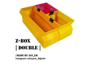 z-box Doppel-storage Container 3dprintable 3dprinted Telefon montieren arcol nützlich kundengebundene einfach drucken jay em schayem 3dprint kleine Teile-Lagerung storagesystem storage box toolbox Werkzeug-Halter 3d print model - Mito3D