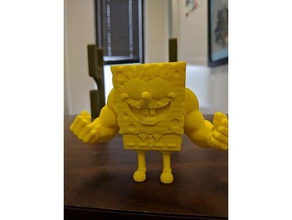 strong spongebob 3d printing guns muscles squarepants 3d print model - Mito3D