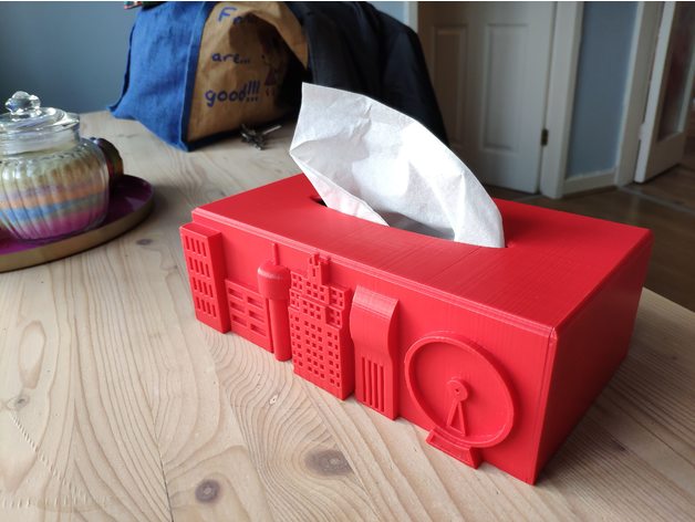 cityscape tissue box cover household holder 3D print model - Mito3D