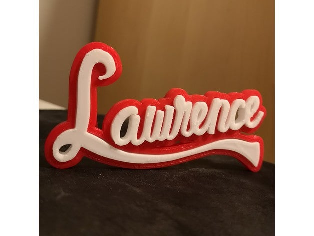 lawrence logo 3d la stampa cola banda 3D print model - Mito3D