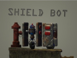 shield bot toys games dnd miniature gamma world parametric robot scifi starfinder 3d print model - Mito3D