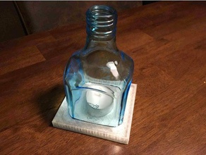 coaster gin bottle tealight decor holder 3d print model - Mito3D