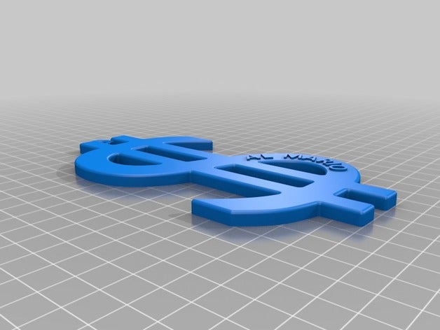 dólar colar de cadeia moedas emblemas 3D print model - Mito3D