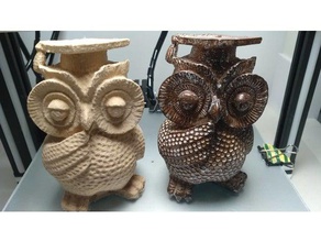 owl animaux 3dscan l'éducation de la chouette l'obtention du diplôme chapeau l'école bois 3d print model - Mito3D