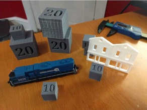 escala de marcador posição blocos modelos model railroad 3d print model - Mito3D