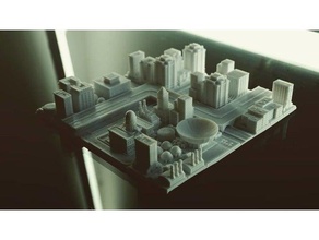städtebauliche Modell der Stadt Kunst Wohnung Architektur block-Stadt Gebäude Dekor home decor housedecore 3d print model - Mito3D