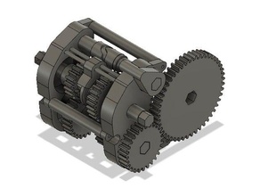 2 speed gearbox without engine models gears transmission 3d print model - Mito3D
