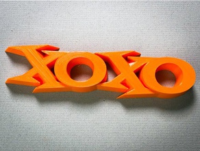 xoxo 1 hugs kisses decor love valentine valentines day gifts 3d print model - Mito3D