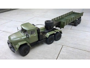 wpl zil-137 v8 10x10 semi camion basé semeivans zil-131 de la cabine rc des véhicules hydrostatique militaires le russe essence 3d print model - Mito3D