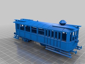 steam rail wagon ganz - 1903 bdz series 200 ho scale 1 87 mechanical toys motorized model train 3d print model - Mito3D