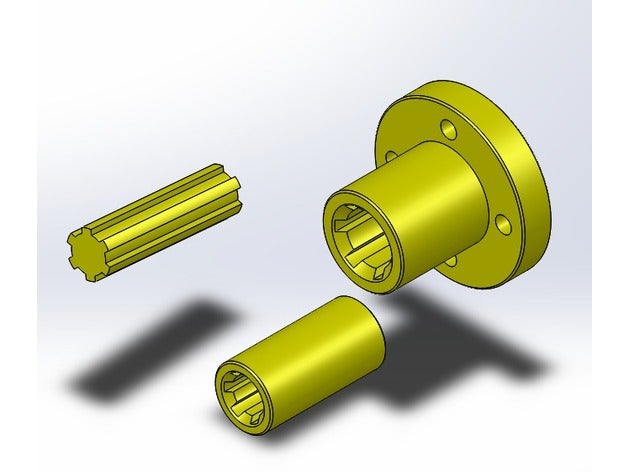 keilwellen keilnaben splined shafts hubs 3d printing din iso 14 3D print model - Mito3D