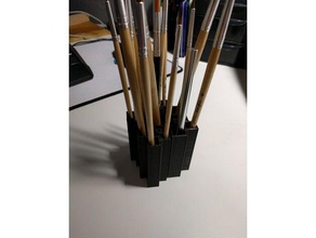 pen pencil paintbrush holder organization box tool 3d print model - Mito3D