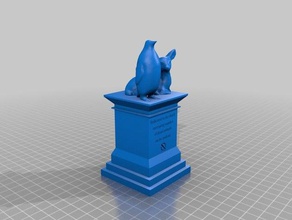 bonjour internet, animaux morts, monument commémoratif sculptures cgp grey le fauve penguin 3d print model - Mito3D
