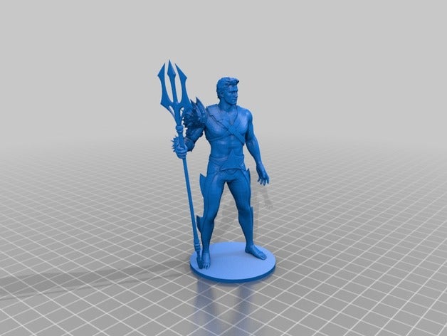 aquaman art justice league trident 3D print model - Mito3D