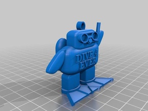 dive 4 ever keychains diver 3d print model - Mito3D
